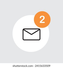 Icono de alerta de correo electrónico y notificación de sobres