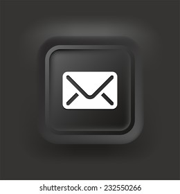 Email Envelope on Black Square Button