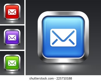 Email Envelope on Blue Square Button
