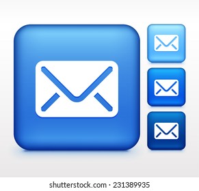 Email Envelope on Blue Square Button