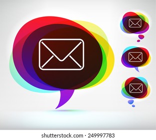 Email Envelope on  Color Speech Bubbles