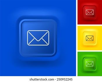 Email Envelope on Color Square Buttons