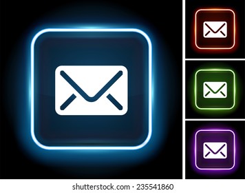 Email Envelope on Glow Round Button