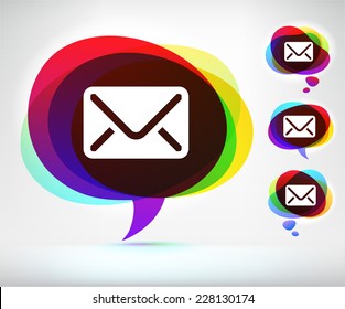 Email Envelope on Multi Color Speech Bubble