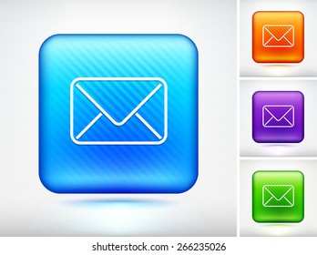 Email Envelope on Multi Color Square Buttons