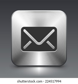 Email Envelope on Silver Square Button