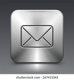Email Envelope on Silver Square Buttons