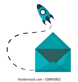 email envelope open rocket startup