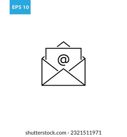 Icono de contorno de sobres de correo electrónico Ilustración de vectores