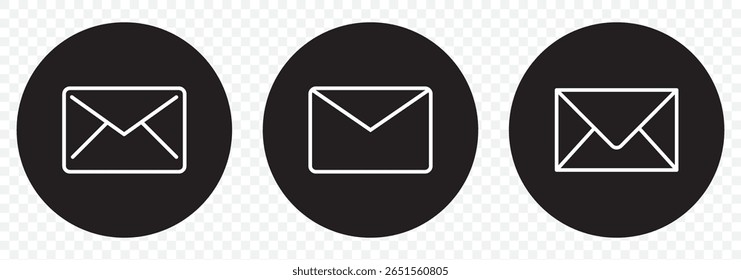 Email envelope outline vector icon on transparent background, Email envelope outline icon on Transparent Background. EPS 10.