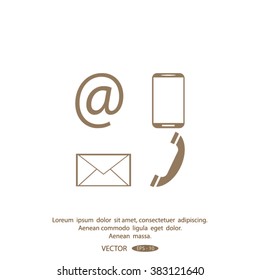 e-mail, envelope, phone