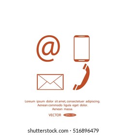 e-mail, envelope, phone