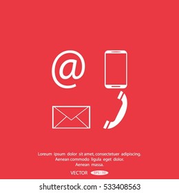 e-mail, envelope, phone