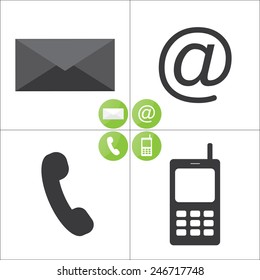Email, envelope, phone, mobile icons - icons set
