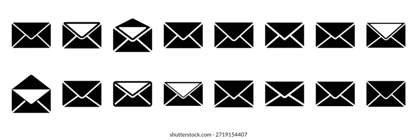 E-Mail-Umschlag Silhouette Symbolsatz
