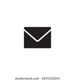 Email Envelope Silhouette – Mail and Communication Icon Illustration