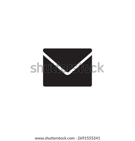 Email Envelope Silhouette – Mail and Communication Icon Illustration