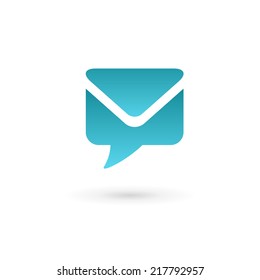 E-mail envelope speech bubble logo icon. Vector color sign.