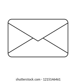 Email envelope symbol in black and white
