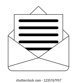 Email envelope symbol black and white