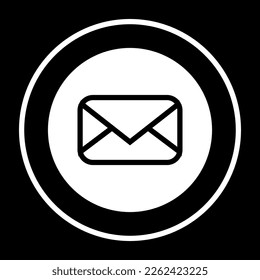 email envelope symbol, mail envelope icon vector with black outline in circle