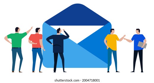 email envelope team office discuss about message and technology to send open electronic mail e-mail