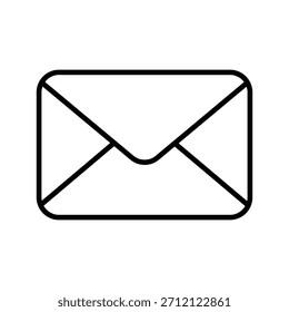 Ícone De Vetor De Envelope De Email. Símbolo de Mensagem Line Art Minimalista para Interface do Usuário, Contato e Design de Comunicação.