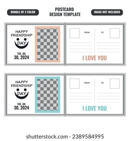 Email envelope vector illustration. Post card retro template. Blank post mockup. Vector holiday border.