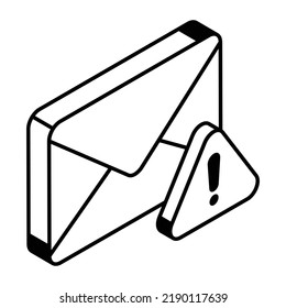 An Email Error Line Isometric Icon