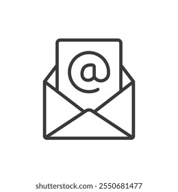 Email et, icon in line design. Email, et, envelope, communication, send, message, mail on white background vector. Email et editable stroke icon