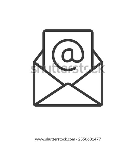 Email et, icon in line design. Email, et, envelope, communication, send, message, mail on white background vector. Email et editable stroke icon