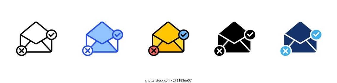 E-Mail-Etiketten-Symbolsammlung mit mehreren Stilen