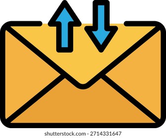 Icono de intercambio de correo electrónico: Enviar y recibir mensaje