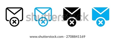 Email Failed Icon Multiple Style Vector Illustration