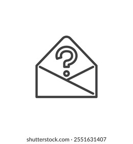 Email FAQ line icon. linear style sign for mobile concept and web design. Envelope with a question mark outline vector icon. Symbol, logo illustration. Vector graphics