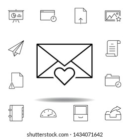 email favorite message outline icon. Detailed set of unigrid multimedia illustrations icons. Can be used for web, logo, mobile app, UI, UX
