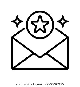 E-Mail Feedback Line Icon, Umrisssymbol für Newsletter-Antworten, Teilnehmer-Umfrage, digitale Korrespondenz, E-Mail-Auswertung und Inbox-Kommunikation. Vektorsymbol.