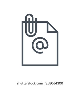 Email, file attachment  icon suitable for info graphics, websites and print media and  interfaces. Line vector icon.