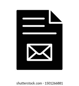 email file glyph flat vector icon