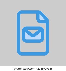 Email file icon in blue style, use for website mobile app presentation