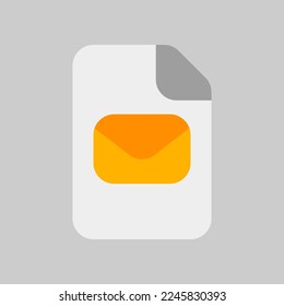 Email file icon in flat style, use for website mobile app presentation