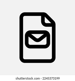 Icono de archivo de correo electrónico en estilo de línea, uso para presentación de aplicación móvil del sitio web