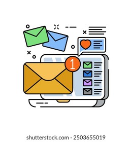 Email Fill Color Icon, Vector illustration