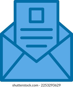 Email Filled Blue Vector Icon Design