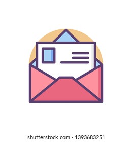 Email filled color vector icon