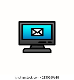 E-mail With Filled Line Icon Vector Illustration