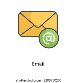 Email Filled Outline Vector Icon Design illustration on White background. EPS 10 File