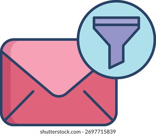 E-Mail-Filter lineare Farbe Symbol Design