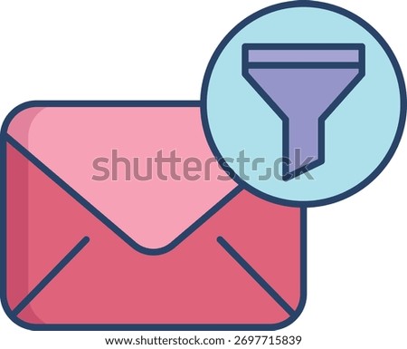 email filter linear color icon design