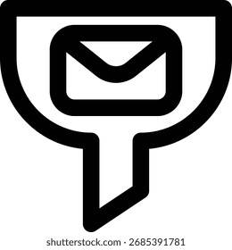 Filtrar de correo electrónico, icono de contorno de filtrado de mensajes